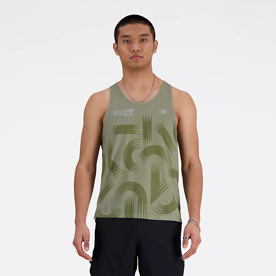 New Balance Men's London Edition Printed NB Athletics Run Singlet