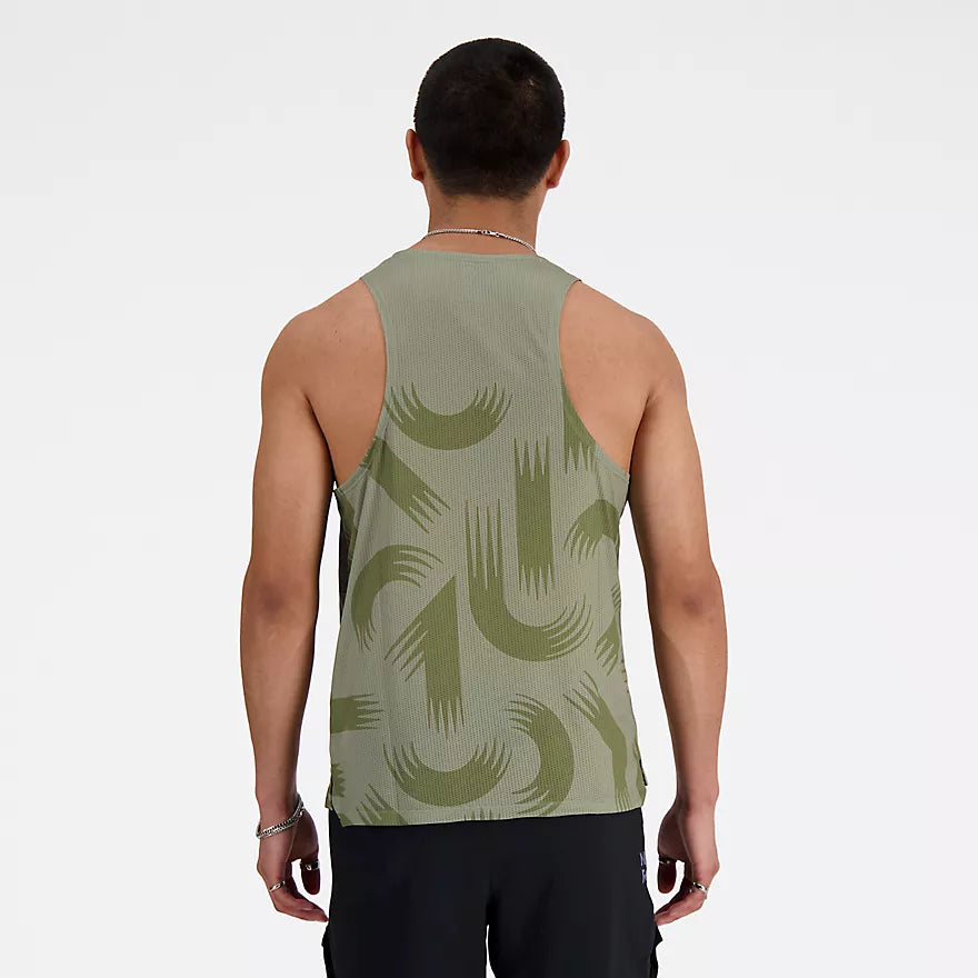 New Balance Men's London Edition Printed NB Athletics Run Singlet