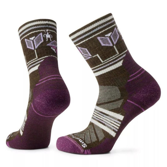 Smartwool Women's Hike Light Cushion Castle Peak Pattern Mid Crew