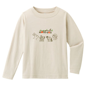 MONTBELL Kid's COTTON Long Sleeves TEE KS FOREST ANIMALS